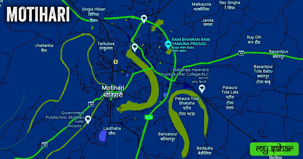 Motihari Bihar Mysahar In MySahar   Motihari Political Map.webp